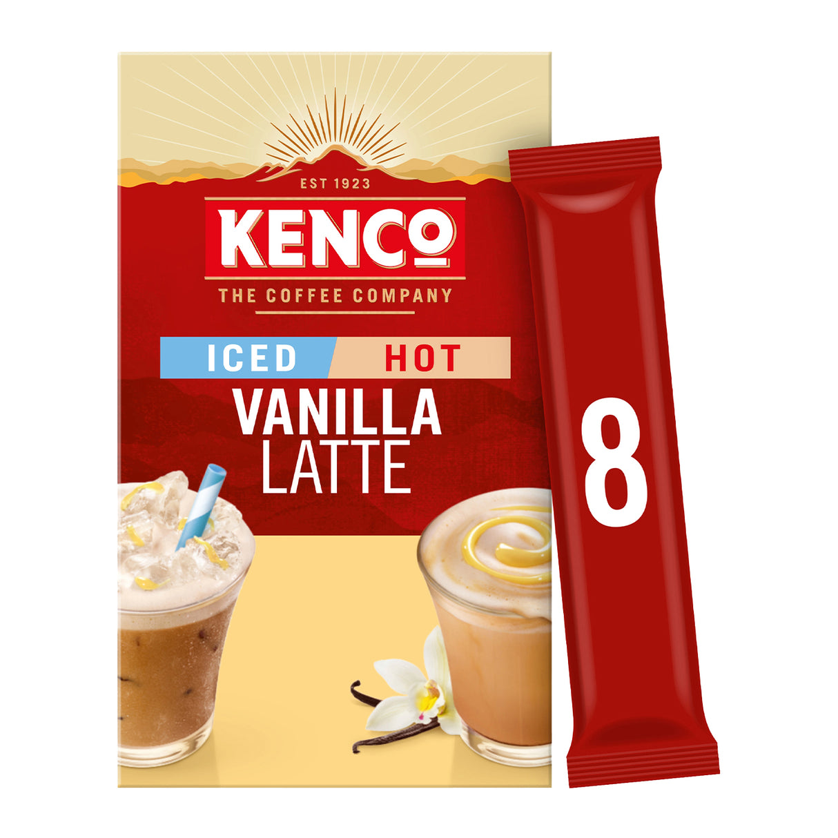 Kenco Vanilla Iced Hot Latte Instant Coffee Sachets 5x8