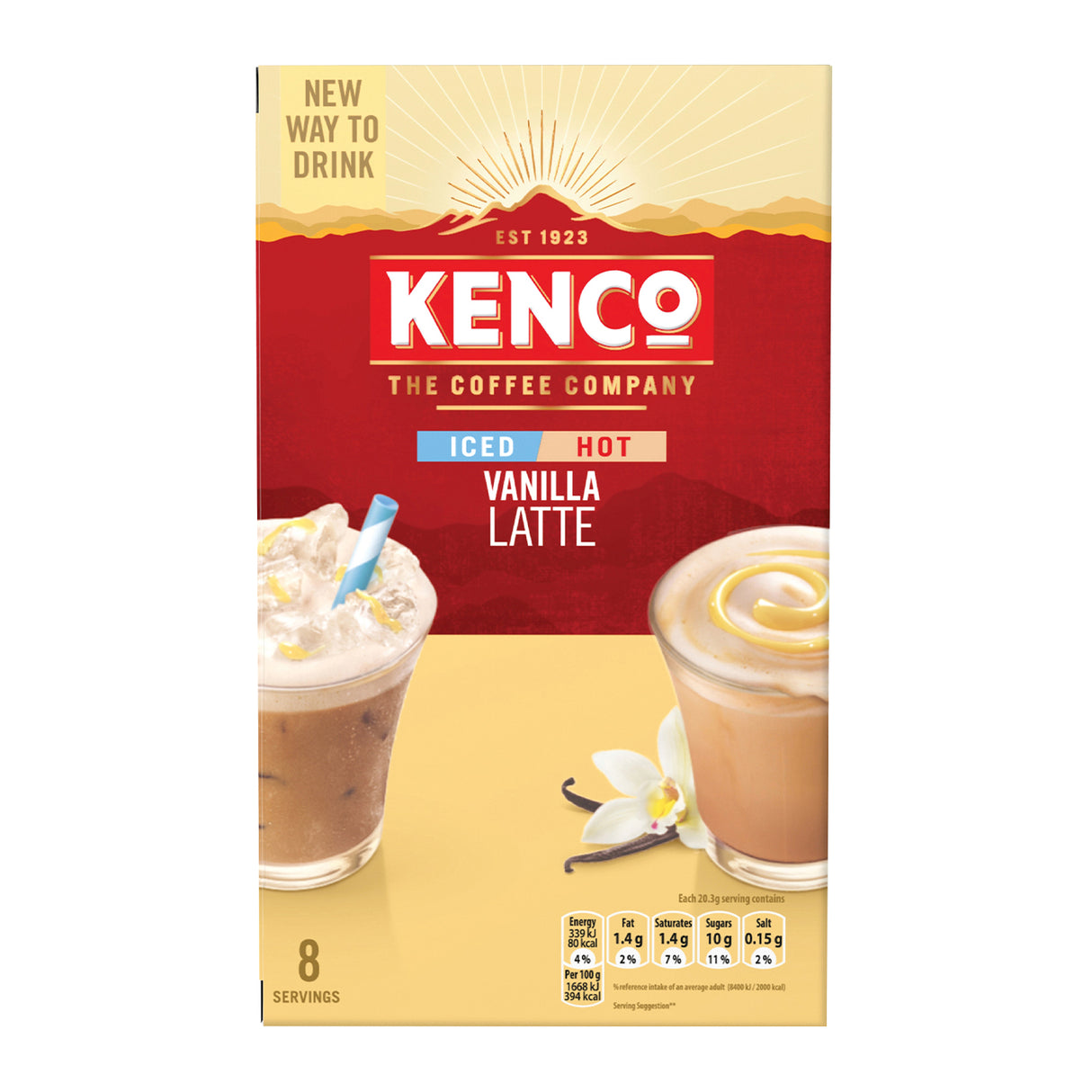 Kenco Vanilla Iced Hot Latte Instant Coffee Sachets 5x8