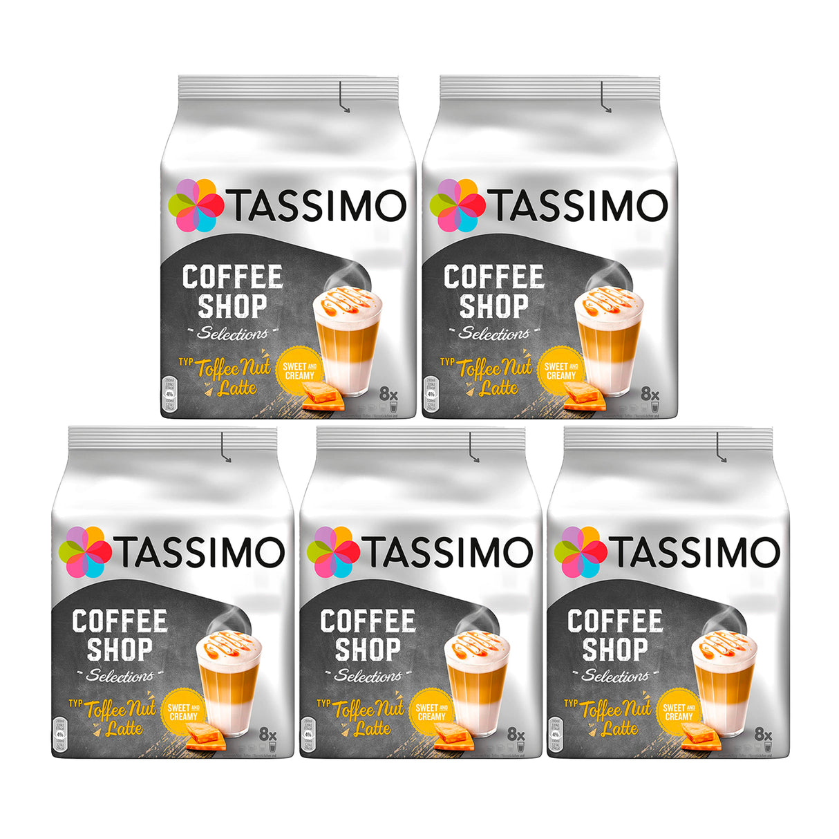 Tassimo Coffee Shop Toffee Nut Latte Coffee Pods Case