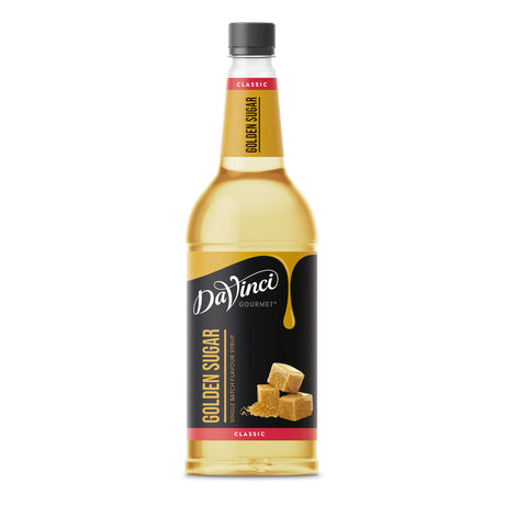 DaVinci Golden Sugar syrup bottle on a white background