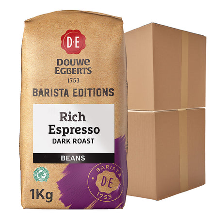 Douwe Egberts Barista Edition Rich Espresso Coffee Beans 2 Case