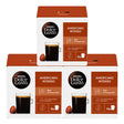 Three boxes of Nescafe Dolce Gusto Americano Intenso coffee capsules on a white background