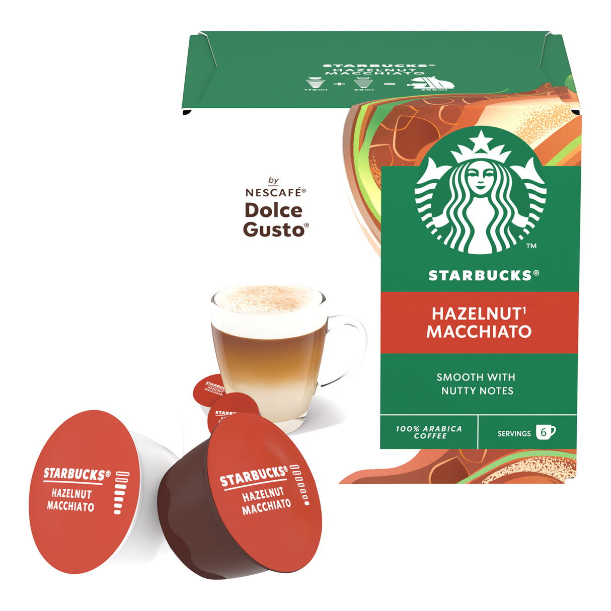 Starbucks Dolce Gusto Hazelnut Latte Macchiato Coffee Pods - Case