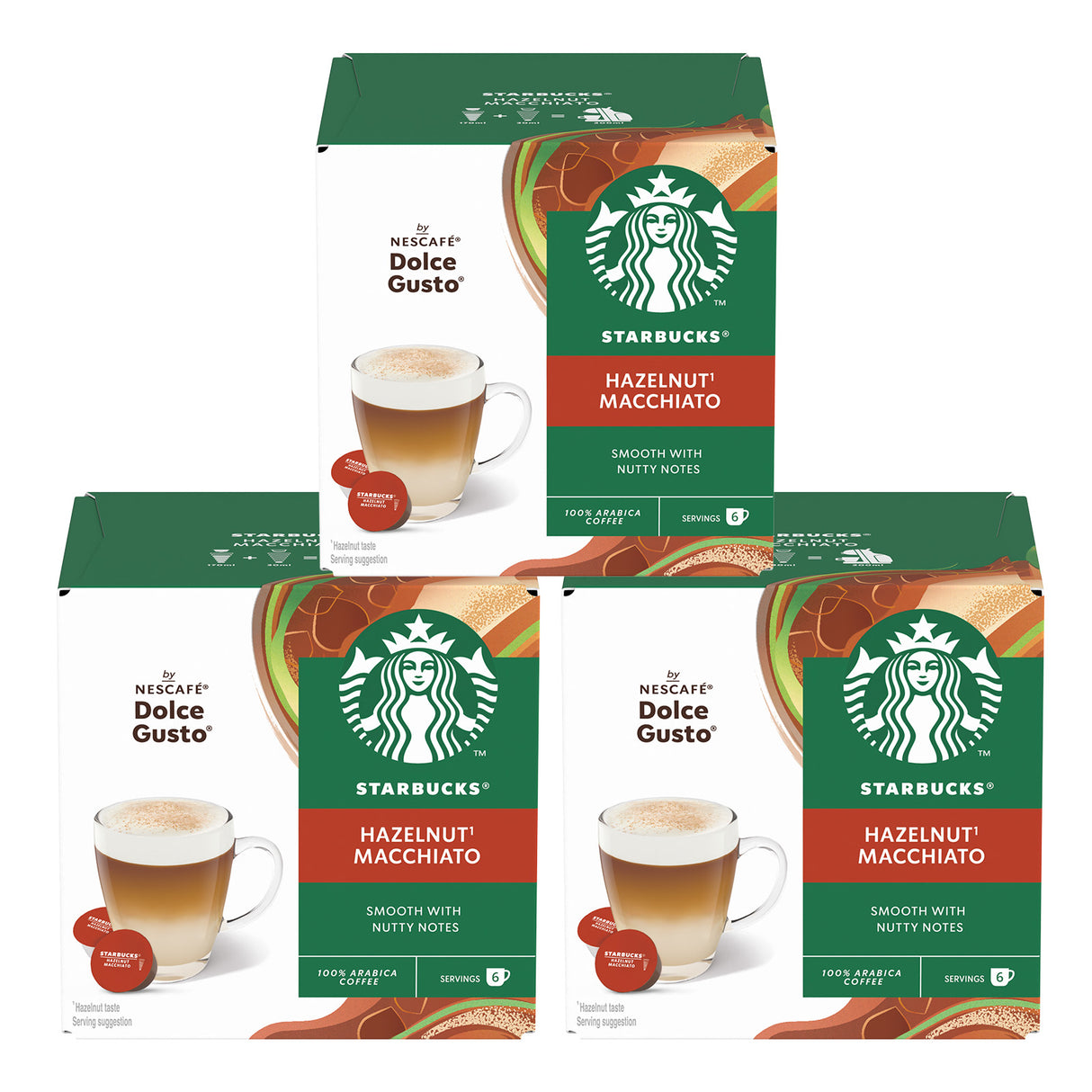 Starbucks Dolce Gusto Hazelnut Latte Macchiato Coffee Pods - Case
