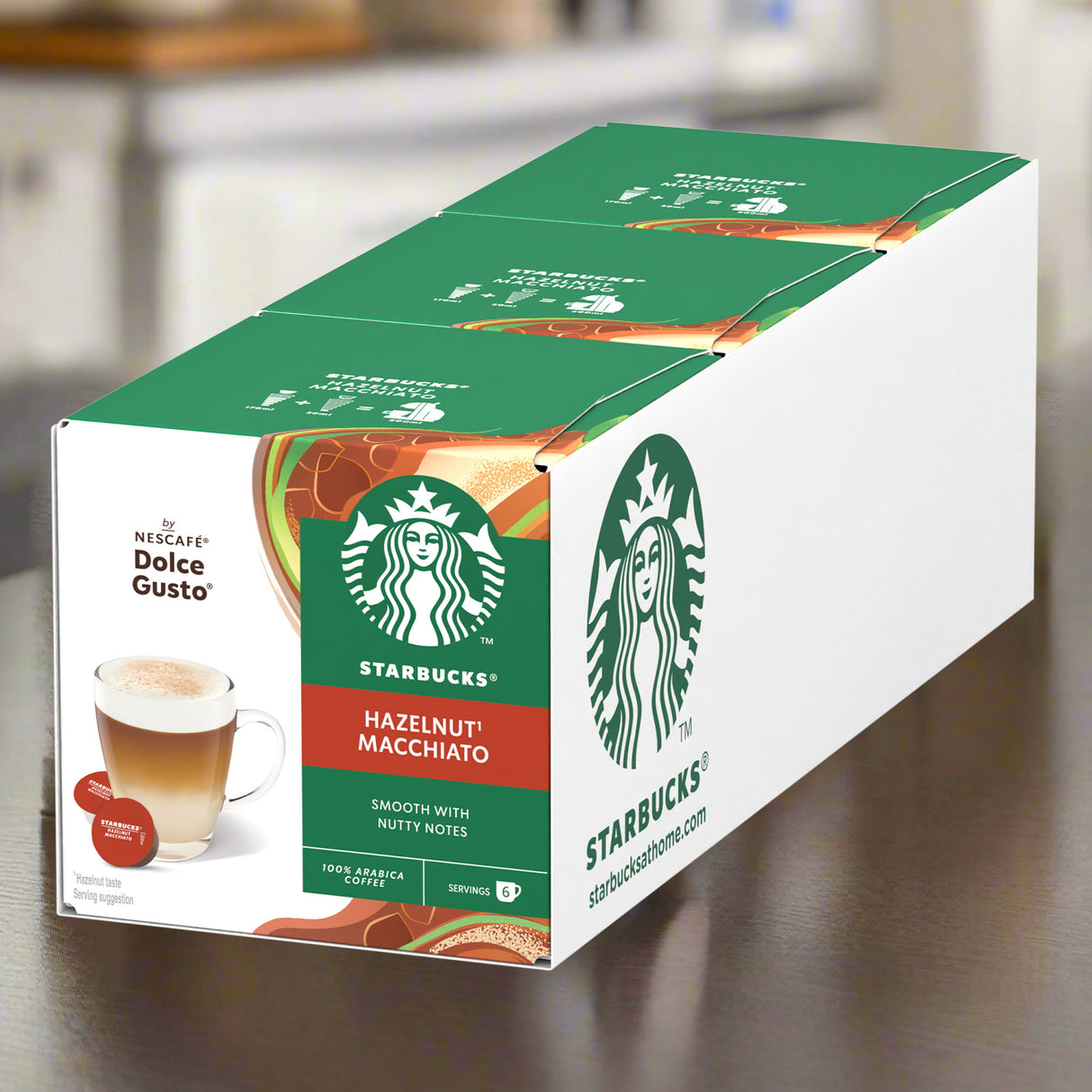 Starbucks Dolce Gusto Hazelnut Latte Macchiato Coffee Pods - Case