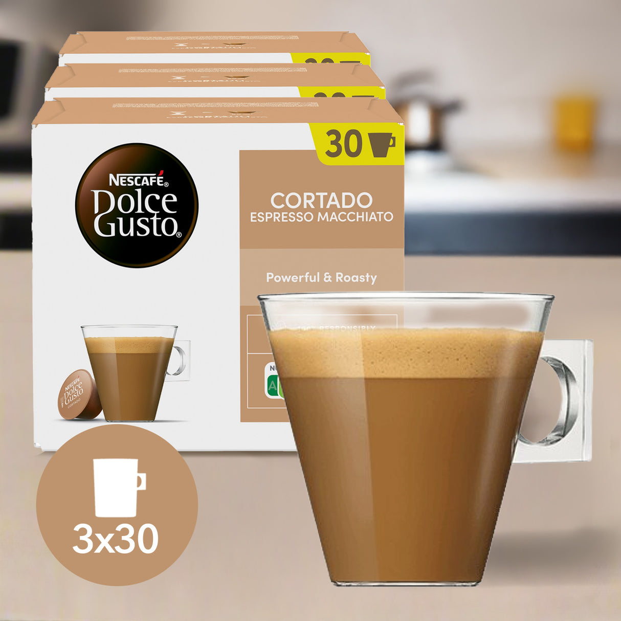 Dolce Gusto Espresso Cortado Macchiato 3x30 Magnum Pack Case