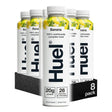 Pack of Huel banana-flavored nutritional meal replacements with visible branding.