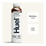 Huel iced coffee caramel meal replacement shake bottle on a white background