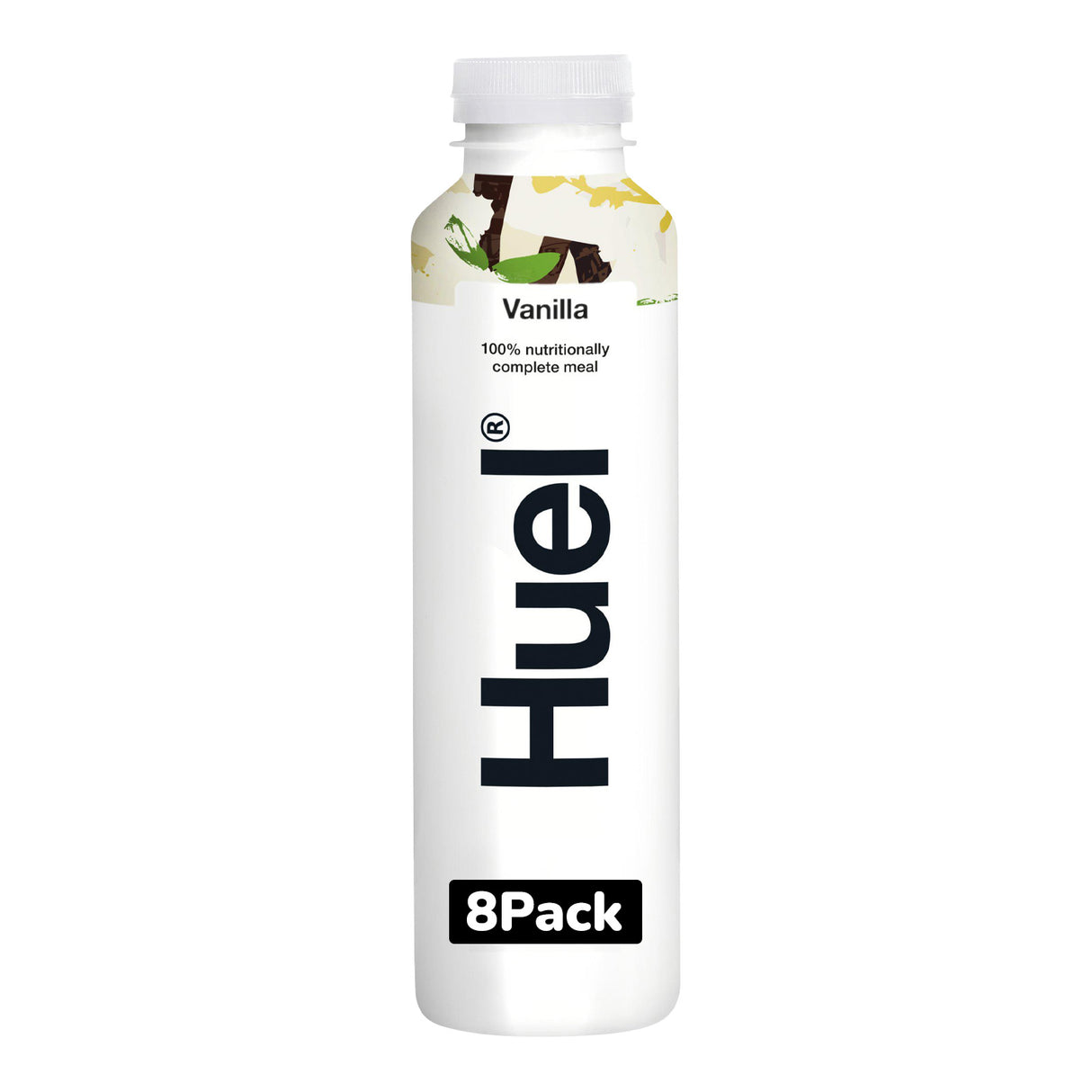 Huel Vanilla meal replacement shake container on a white background