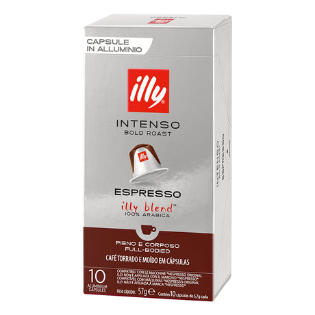 Box of Illy Intenso Espresso capsules on a white background