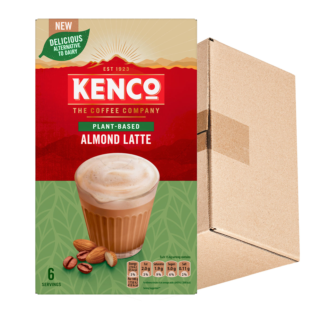 Kenco Plant Based Almond Latte Instant Coffee Sachets 5x6