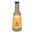A bottle of LaSavista Banoffee Flavoured Sauce on a plain white background. The bottle is filled with a light brown sauce and features a bright yellow label with white and brown text, topped with a black cap.