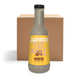 A bottle of LaSavista Banoffee Flavoured Sauce in front of a brown cardboard box on a white background.