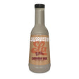 A bottle of LaSavista La Cinnamon Bun Flavoured Sauce on a plain white background. The bottle is a frosted light beige colour with a black cap and a tan label featuring the LaSavista brand logo and cinnamon bun text.