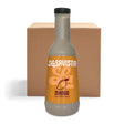 A bottle of LaSavista Mango Flavoured Sauce in the foreground, with its brown cardboard box behind it on a white background.