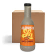 A bottle of La Savista Salted Caramel Flavoured Sauce in the foreground, with its brown cardboard box behind it on a white background.