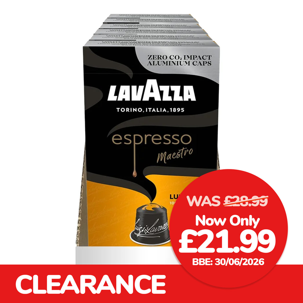 Lavazza Maestro Nespresso Compatible Coffee Capsules 10x10  BBE: 30/06/2026