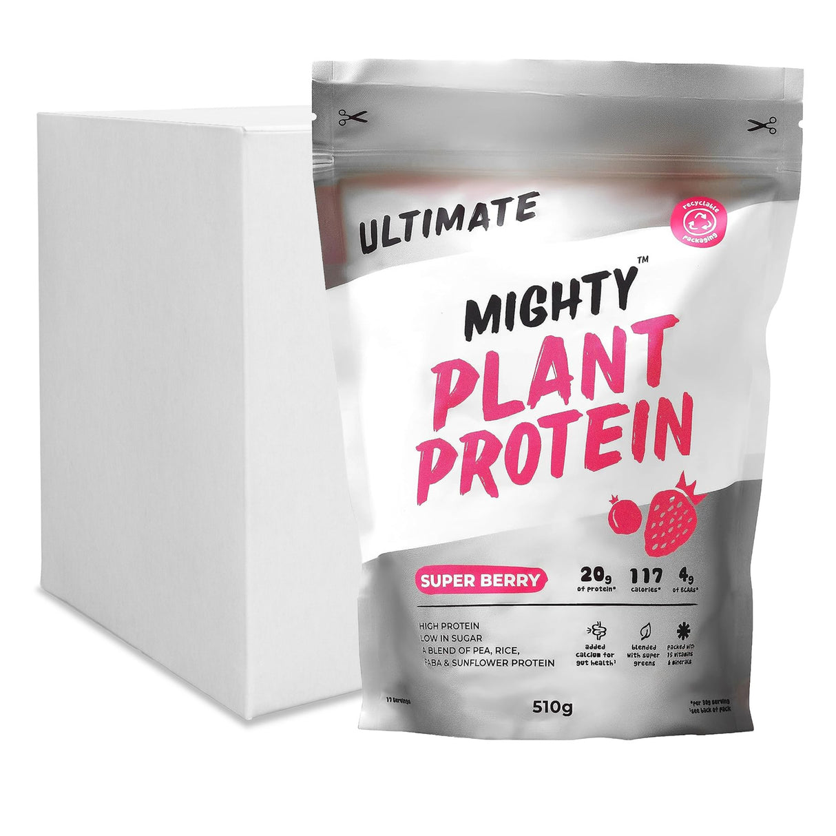 Mighty Plant Protein Powder Superberry 6x510g
