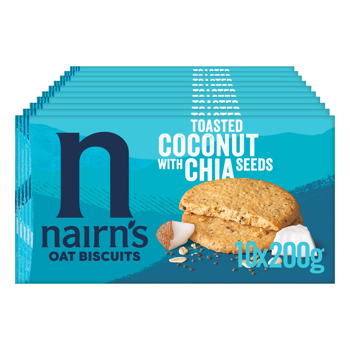 Nairn's coconut oat biscuits case