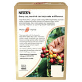 Nescafe coffee packaging with a focus on sustainability and coffee sourcing.