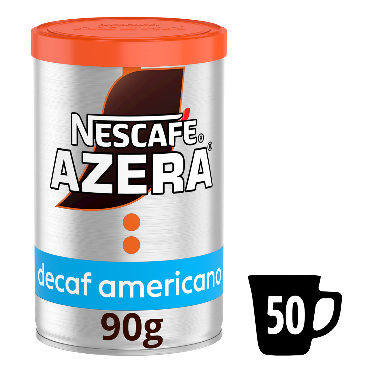 Nescafe Azera decaf americano coffee can serving