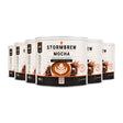 Six Stormbrew Mocha Instant Coffee Drink mix cans arranged in a fan shape on a white background.