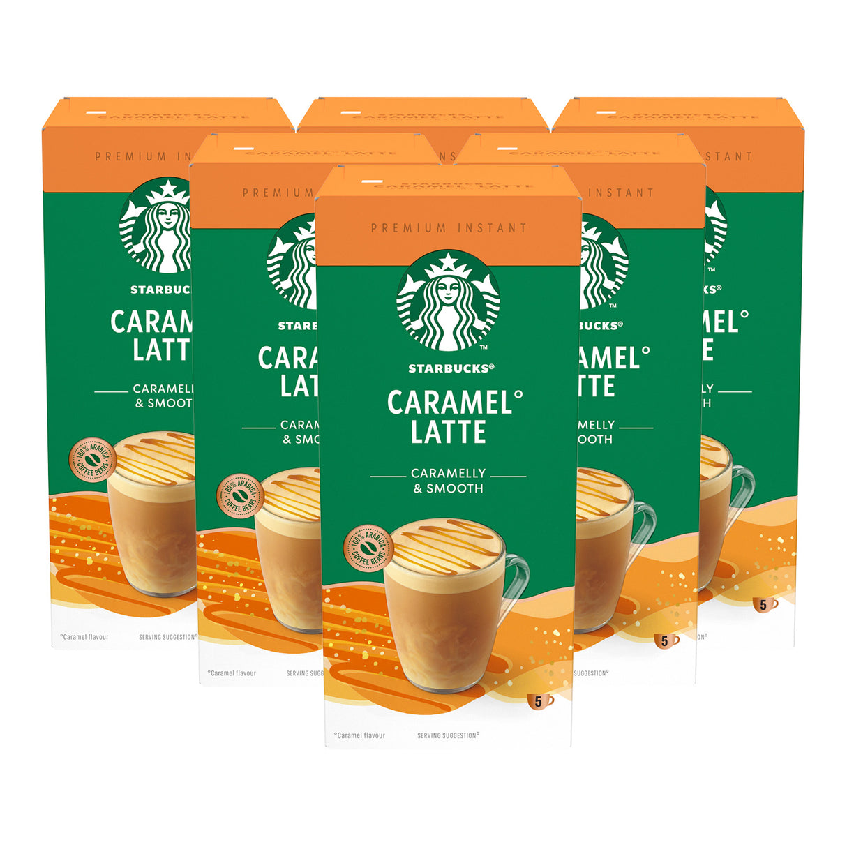 Starbucks Caramel Latte Premium Instant Coffee Sachets 6 pack case
