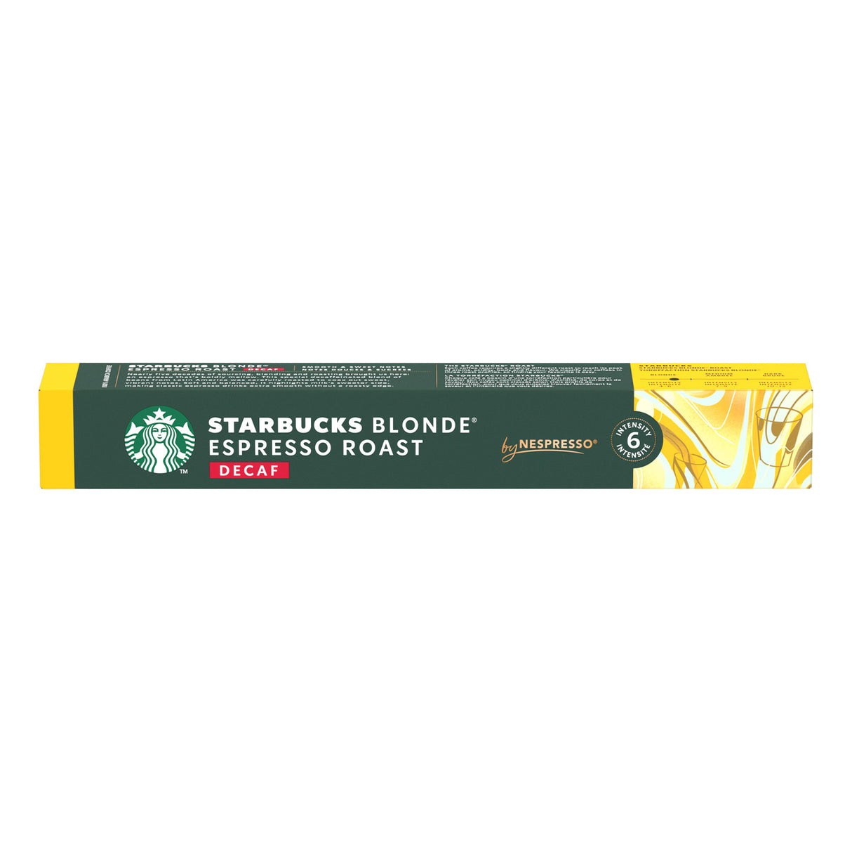 Starbucks By Nespresso Decaf Blonde Espresso Roast 12x10 Coffee Capsules