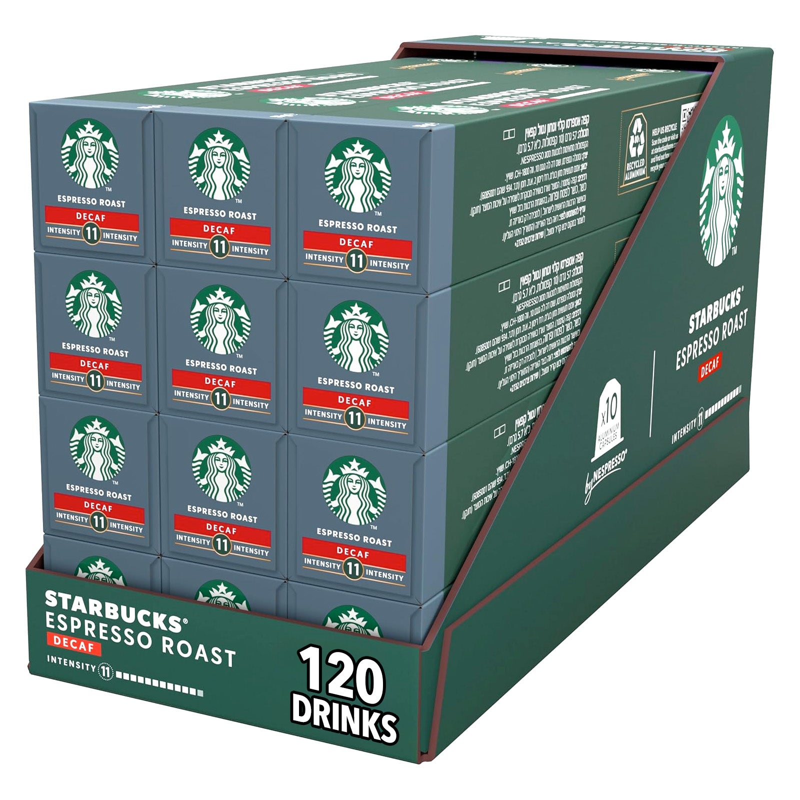 Starbucks By Nespresso Espresso Roast Decaf 12x10 Coffee Capsules