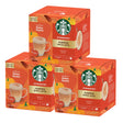 Three boxes of Starbucks Pumpkin Spice Latte Dolce Gusto coffee pods on a white background