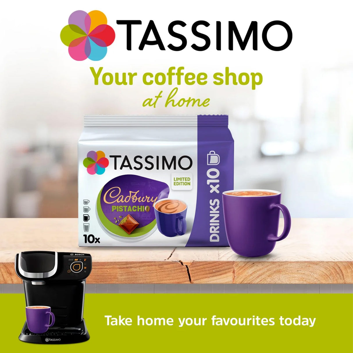 Tassimo Cadbury Pistachio Hot Chocolate Pods Case