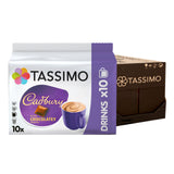 Tassimo Cadbury chocolatey coffee pods packaging on a white background