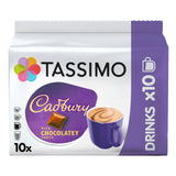 Tassimo Cadbury chocolate coffee pod packaging on a white background