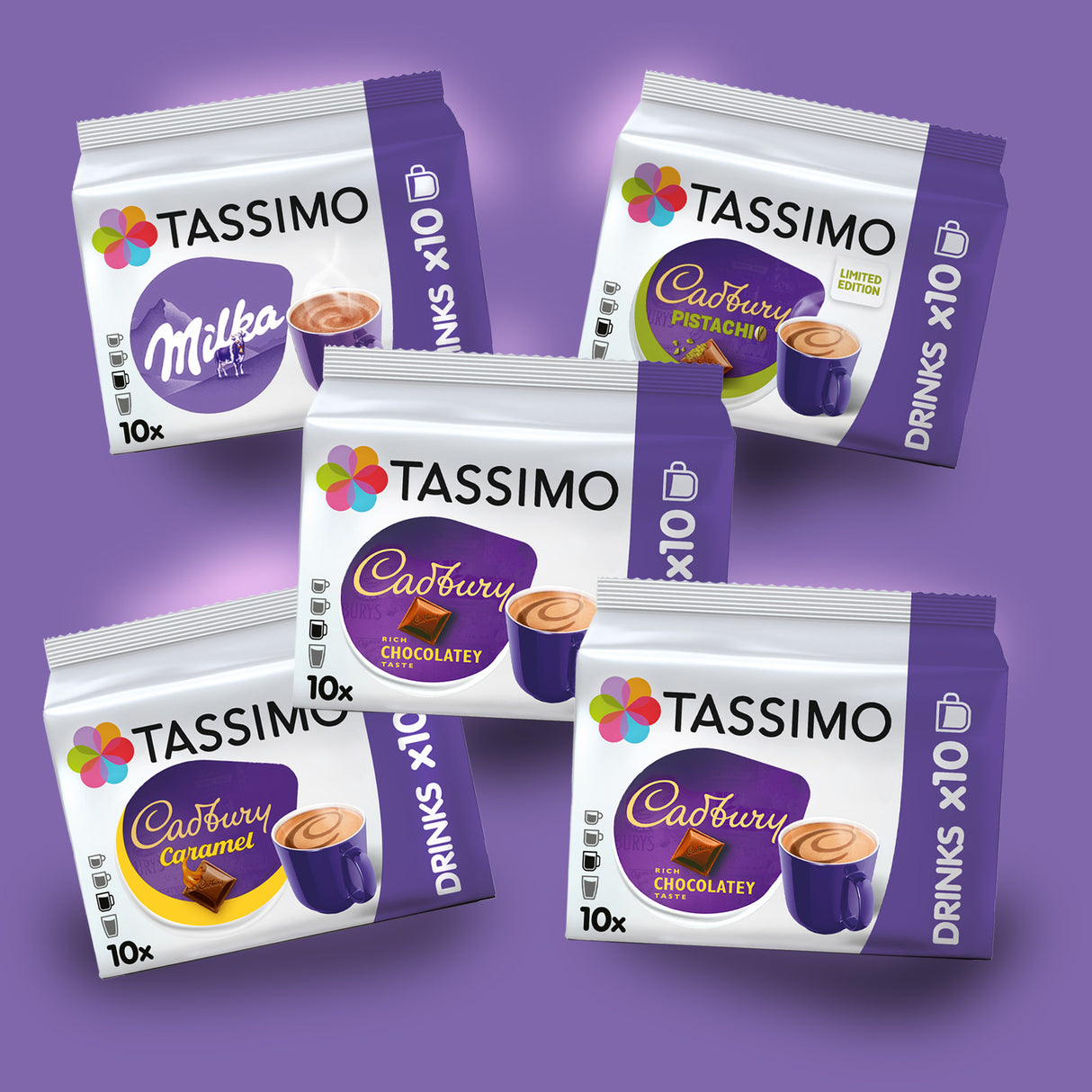 Tassimo Hot Chocolate Variety Pack 50 Drinks