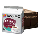 Tassimo Costa Coffee Cappuccino packaging with a white background