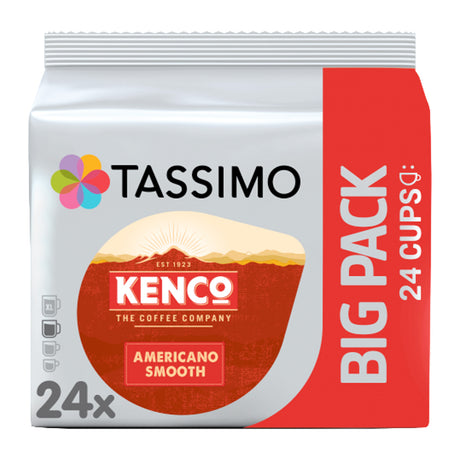Tassimo Kenco Americano Smooth coffee pack on a white background