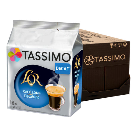 Tassimo coffee pod packaging with L'Or logo on a white background