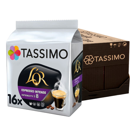 Tassimo coffee pod packaging with LOR branding on a white background
