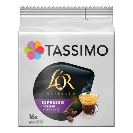 Tassimo L'OR Espresso coffee pod packaging on a white background