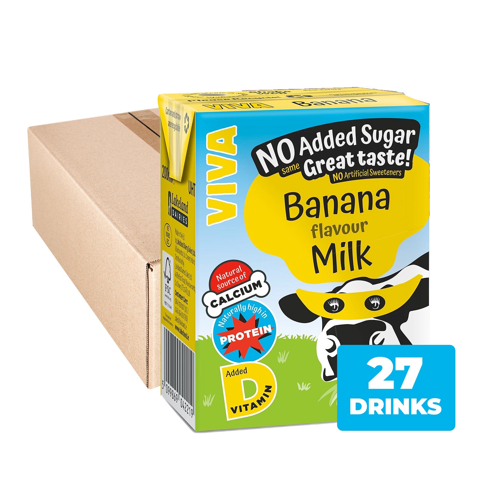 Viva Banana Flavoured Milk Cartons 27x200ml – Coffee Supplies Direct