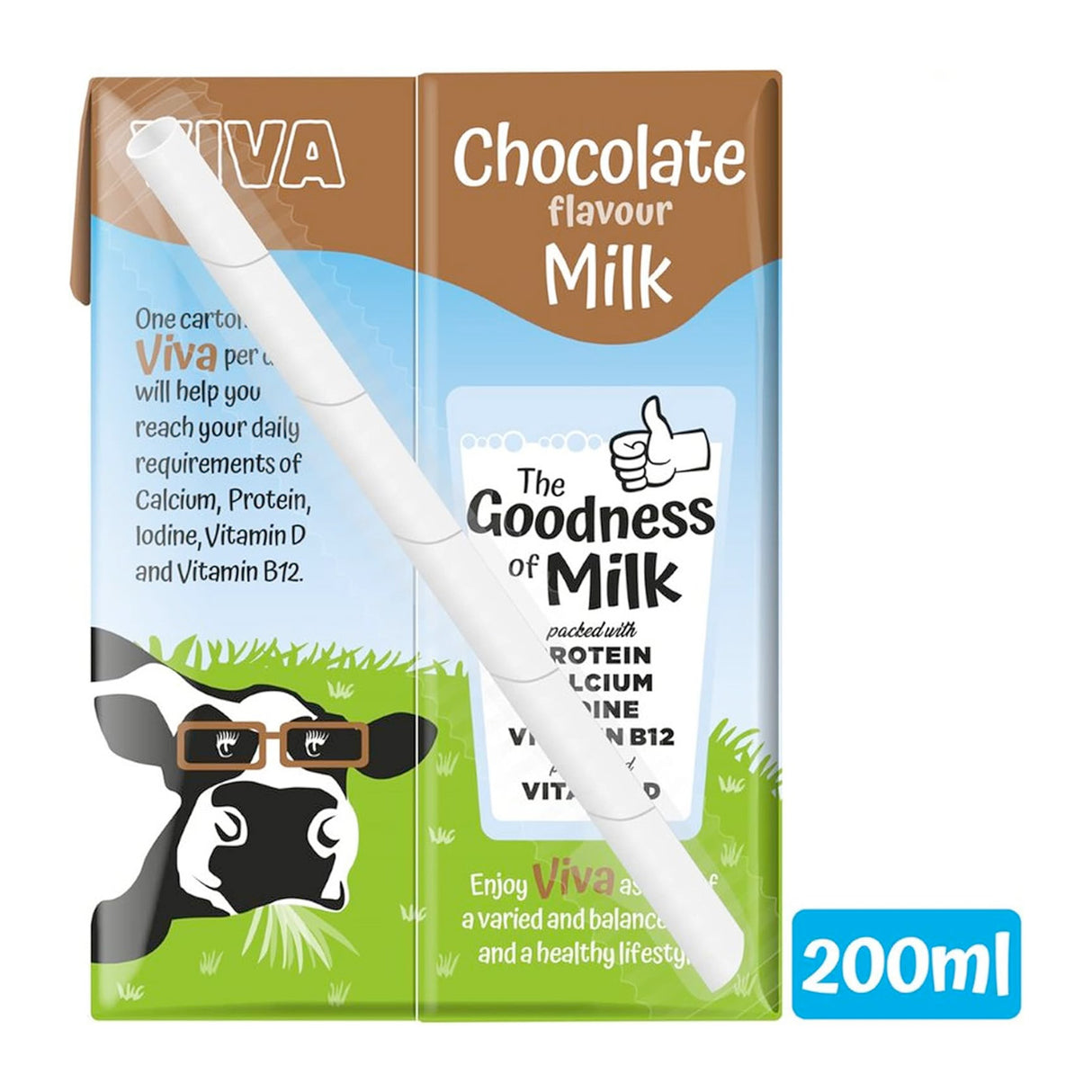 Viva Chocolate Flavoured Milk Cartons 27x200ml
