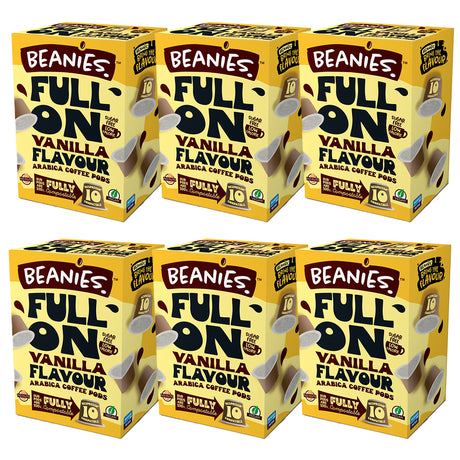 Beanies Vanilla Flavour Compostable Coffee Capsules 6 x 10 Nespresso Compatible Pods