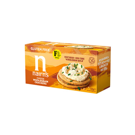Nairn's Gluten Free Cheese Wholegrain Crackers Case of 8 x 137g