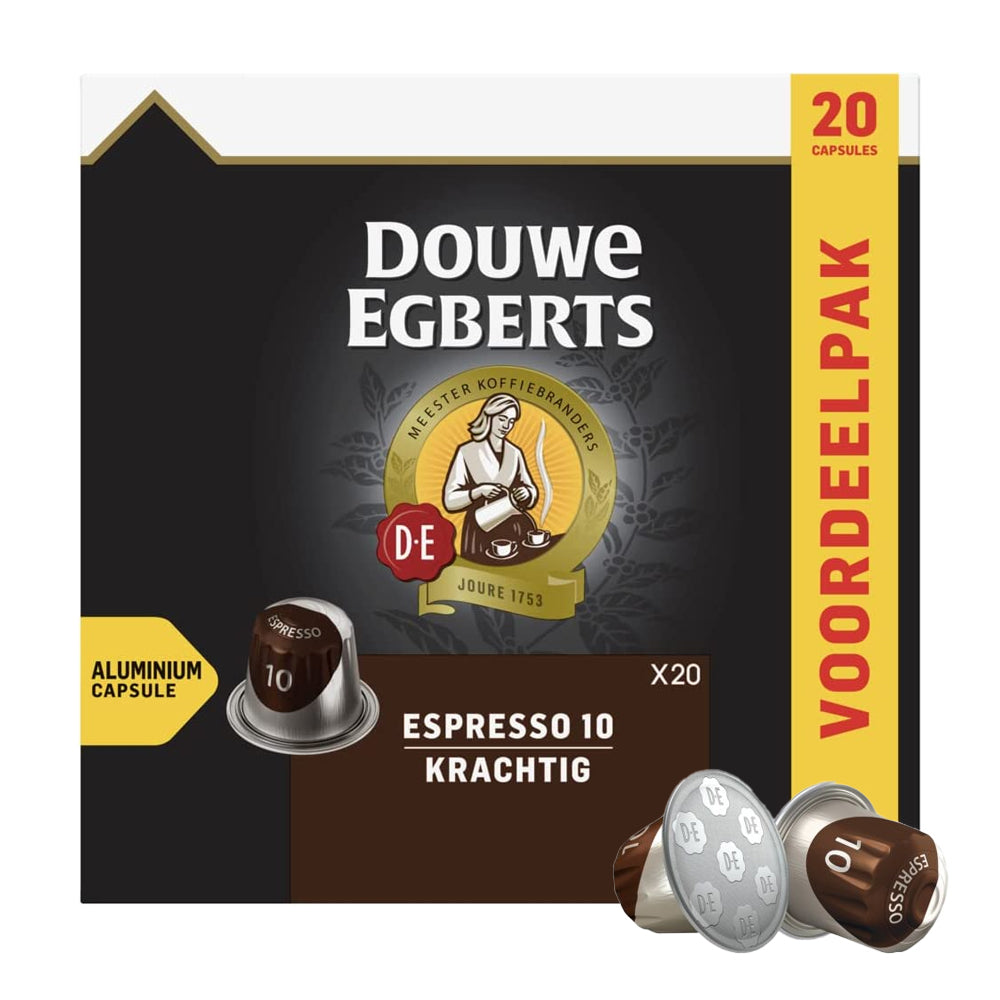 Douwe Egberts Espresso Powerful Coffee Capsules 20 Nespresso Compatible