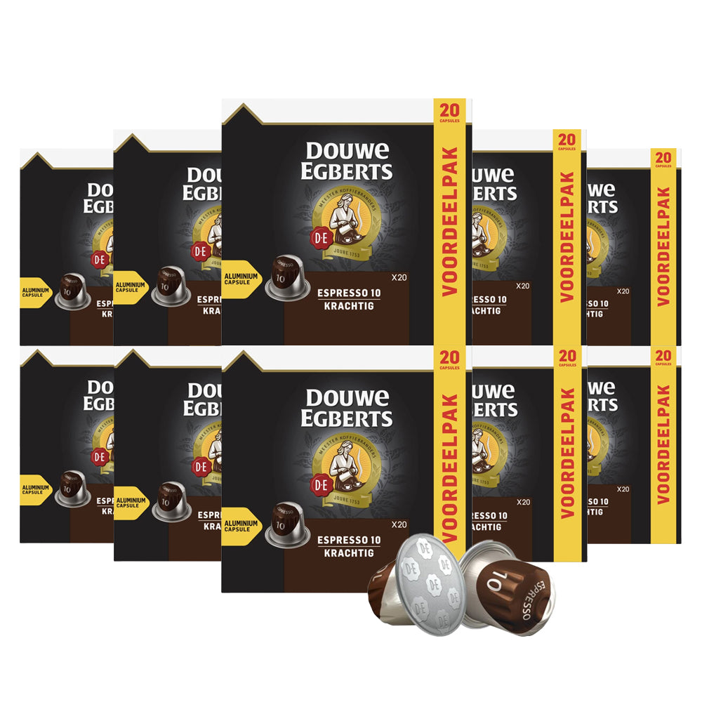 Douwe Egberts Espresso Powerful Coffee Capsules 10x20 Nespresso