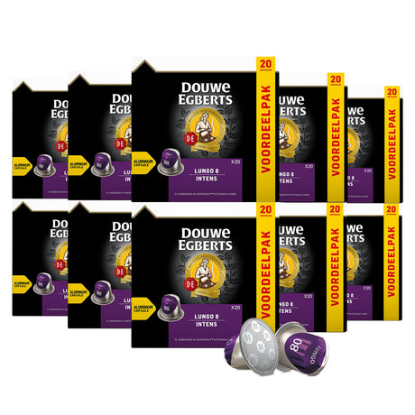Douwe Egberts Lungo Intense Coffee Capsules 10 x 20 Nespresso Compatible