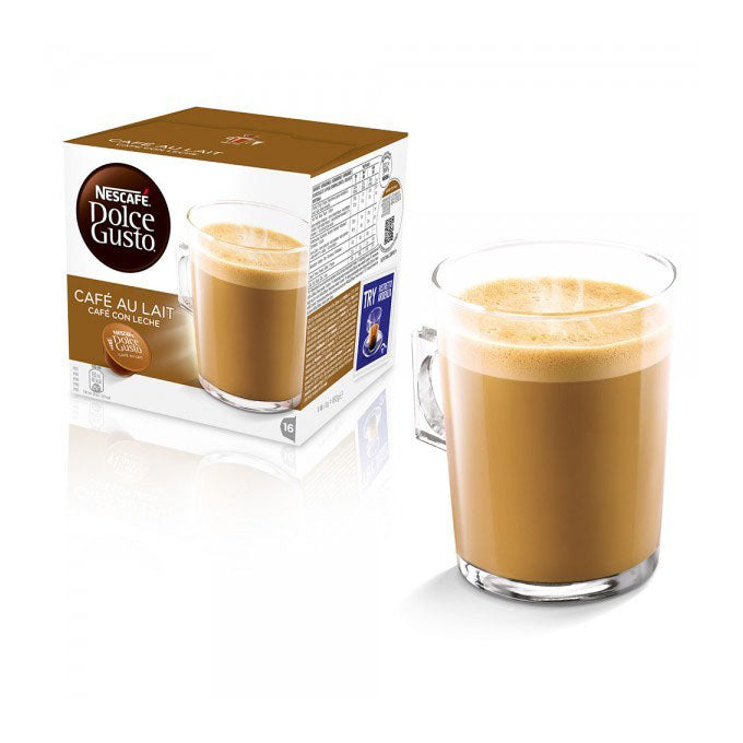 NESCAFE Dolce Gusto Cafe Au Lait Coffee Pods - total of 90 Coffee Capsules  - Coffee with Milk - Medium Roasted Coffee - Coffee Intensity 7 (3 Packs)