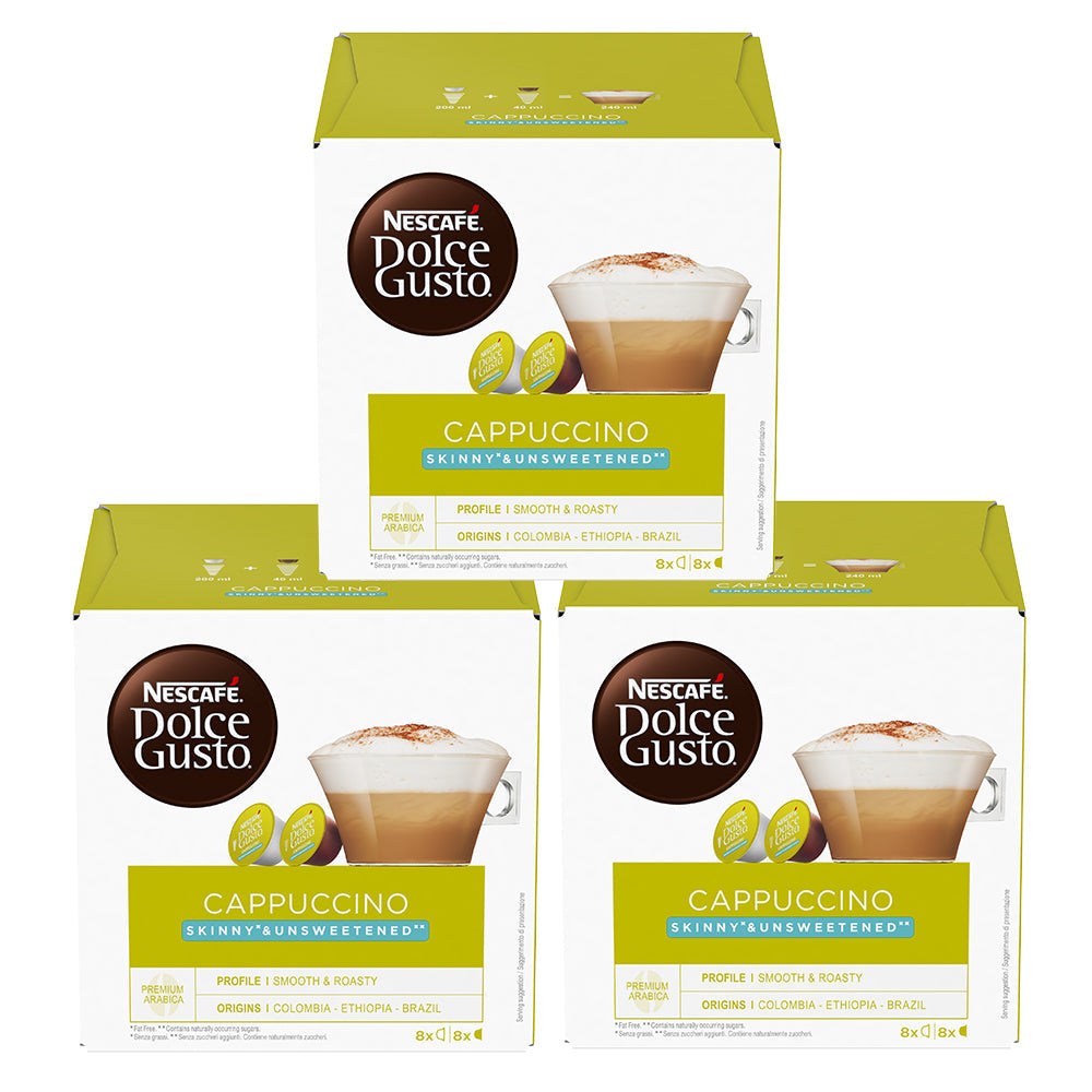 Dolce Gusto Skinny Cappuccino Capsules For The Dolce Gusto Machine By  Nescafe (Case of 6 packages; 96 Capsules Total)