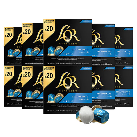 L'OR Espresso Decaffeinato Coffee Capsules 10 x 20 Nespresso Compatible