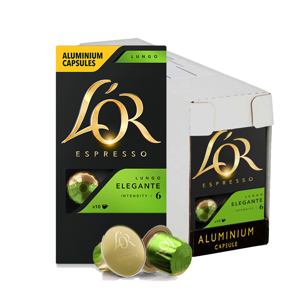 L'OR Lungo Elegente Coffee Capsules 10 x 10 Nespresso Compatible